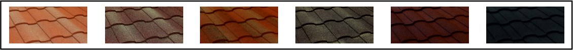 Variedad de colores de tejas de acero gravilladas